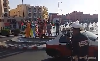Manifestación por los presos políticos saharauis en la ciudad ocupada de El Aaiun