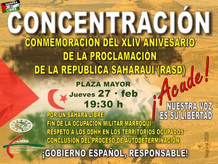 Concentración en Segovia en conmemoración del 44 aniversario de la RASD – CEAS-Sahara